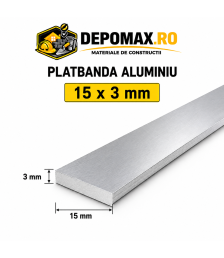 Platbanda aluminiu 15 x 3 mm, 6 metri (EN-AW 6060)